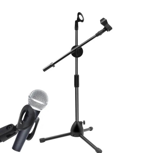 Stand microphone stand micro support support portable pliable angle trépied réglable avec le support de clip microphone réglable du support de clip