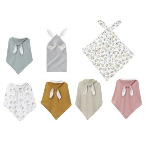 Sta mousseline badhanddoek voor baby pasgeboren wrap deken cartoon konijn oren kaprobe badjas hoge absorberende strandtowel