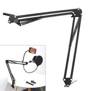 Stand nb35 Microphone Scissor bras stand micro clip microphone stand supporte bureau sans serrage de base en alliage pour les émissions de studio ktv