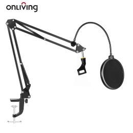 Stand onloViving NB35 Microfoon Suspensie Boom Scissor Arm Stand/Mic Cliphouder/Montageklempopfilter Masker Afscherming/Standclipkit