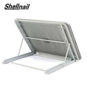 Sta Shellnail verstelbare laptopstandaard vouwen Cool Mesh Bracket Desktop Office Tablet voor iPad warmtreductiehouder Mount Ondersteuning