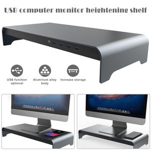 Stand Smart Base Aluminium Alloy Computer Laptop Base Stand met 4 USB Hub C 3.0 Poortondersteuning Ordinaatur Portable Adaptador Monitor PC