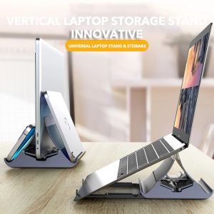 Stand Space Space Saving No Slip Universal Laptop Soporter Almacenamiento vertical para MacBook Pro Tablet PC Home Office de aluminio Soporte de aluminio de aluminio