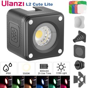 Stand ulanzi l2 mignon lite 10m ip68 imperméable mini vidéo LED lumière sous-marine lampe à LED dimmable pour GoPro et caméra reflexible