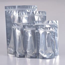 Sac d'emballage en plastique en aluminium Mylar refermable avec fermeture éclair avant transparent, sac d'emballage en plastique pour fermeture éclair thermoscellée, serrure d'emballage avec encoche de déchirure, stockage des aliments à long terme 1222322