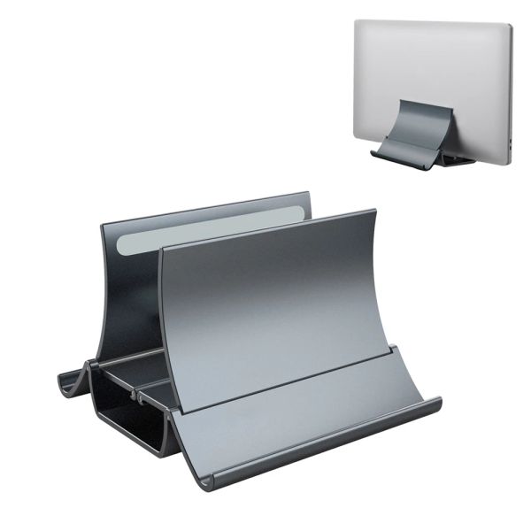 Stand vertical laptop stand retruce automáticamente el soporte de la tableta de ahorro de espacios para el teléfono móvil MacBook Surface iPad