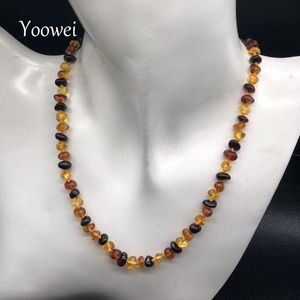 Stand Yoowei nouveau collier d'ambre naturel pour cadeau adulte 100% vraies perles d'ambre irrégulières Original à la mode femmes bijoux d'ambre en gros