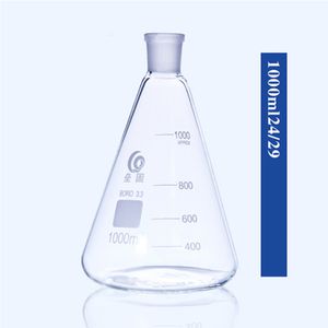 Estándar de vidrio calibre matraz cónico vaso molido triángulo de laboratorio de laboratorio de transmisión de botella de miding equipo de laboratorio