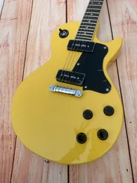 Guitare électrique Standard, jaune TV, jaune crème, accordeur rétro blanc crème brillant, disponible, pack éclair
