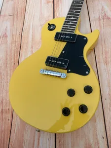 Guitare électrique Standard, jaune TV, jaune crème, accordeur rétro blanc crème brillant, disponible, pack éclair