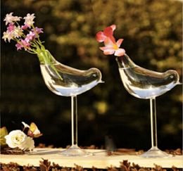 Standing Happy Birds Glass Vazen Wedding Decoratie Home Decor Stijlvol ontwerp Bloempotten Planters2851674