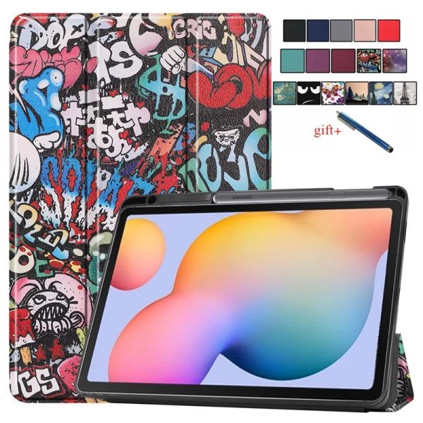 Pantalones 2020 2022 para Galaxy Tab S6 Lite Case con cobertura trifiña para el soporte para la pluma para fondos Samsung Galaxy Tab S6 Lite 10.4 S Paplet de caja de lápiz