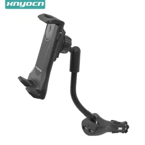 Stands 2022 support de support de voiture réglable Double support de chargeur de voiture de port USB Moutien à la cigarette pour iPhone Samsung Xiaomi Téléphone