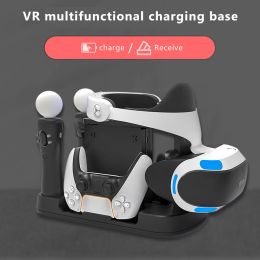 Supporte 6 dans 1 chargeur de contrôleur de jeu portable pour les accessoires PS5 VR Move Charging Support Stand avec typec pour VR Caket Holder