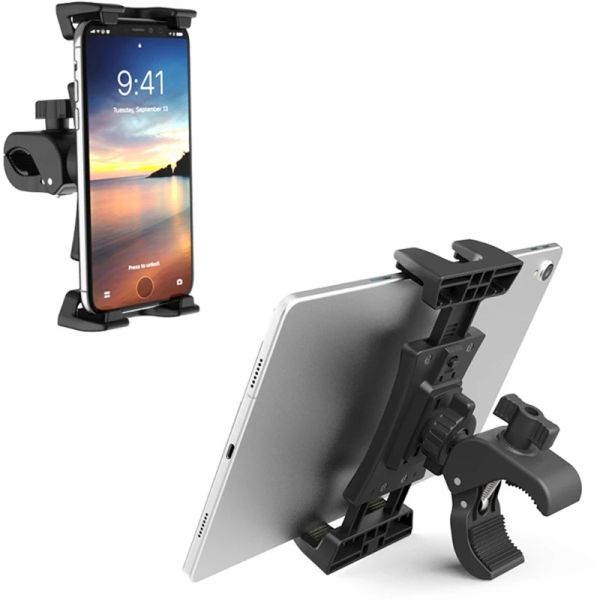 Support de support de comprimé de 712 pouces, spin vélo téléphonique, support de coussinet de téléphone à vélo universel support de guidon pour tapis roulant