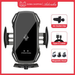 Stands Advaka A5S 15W Cobjecteur rapide Car CHARGEUR SANS CHARGEUR SOLLE POUR Huawei / iPhone / Samsung / Asus / Lenovo / OnePlus / Oppo / Meizu / HTC