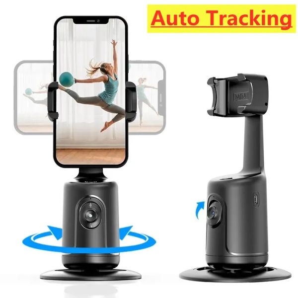 Stands Auto Face Tracking Phone Holder Trépied Stand Smart Selfie Stick 360 Rotation Fast Face Tracking Tracking Cameraman Robot Mount