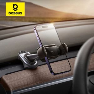 Stands BaseU's voor Tesla Car Telefoonhouder in auto Solar Electric Auto klemt Mobiele telefoonstand GPS Ondersteuning Xiaomi Car Mount voor iPhone