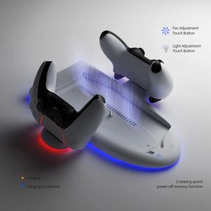 Staat oplader voor Sony PS5 Slim Grip Charging Dock Cooling Base voor Sony P5 Slim Grip Lading Stand met RGB -lichtring