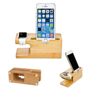 Staat oplaaddok voor Apple Watch Telefoon Stand Station Wood Base Charger Holder voor Apple Watch Iwatch iPhone Bamboo