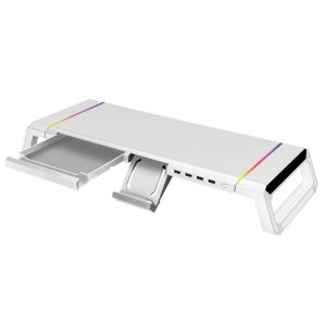 Support de moniteur de carnet d'ordinateur support support de support avec support de table de tiroir de stockage avec 4 ports USB Desk Dormitory