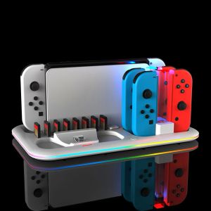 Stands Cooling Stand voor Nintendo Switch Pro/JC Controller Met RGB Licht Koelventilator Multifunctioneel Oplaadstation Basisstation Oplader