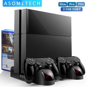 Staat koelstand voor PS4/PS4 Slim/PS4 Pro met 12 stcs games opslag dual controller laad dock station voor Sony PlayStation 4 Pro