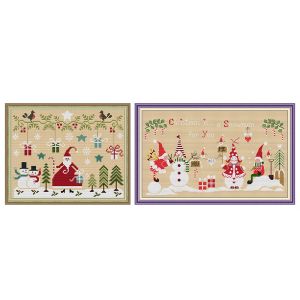 Stands Cross Stamped Kit Christmas Snowman Snowman Santa Claus Pattions imprimées 11CT 14CT Count Fabric Thread Decor Set de broderie de bricolage