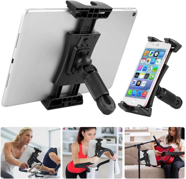 Support de comprimé de vélo d'exercice pour le support de support / tapis roulant / vélo de rotation à 360 ° Montage de tablette à vélo réglable pour les séries iPad