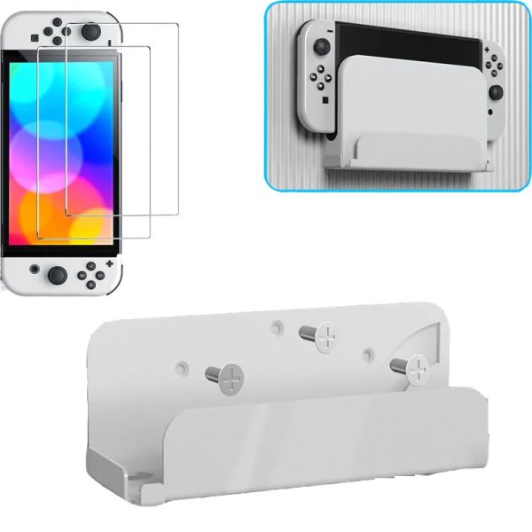 Soportes para Nintendo Switch soporte de montaje en pared estación de acoplamiento soporte para Nintendo Switch OLED consola Dock Joycons colgador ventilación de refrigeración