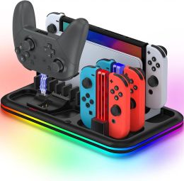 Supports pour Nintendo Switch Pro contrôleur support de charge chargeur pour commutateur Joycon pour commutateur OLED RGB jeu support de Station de stockage