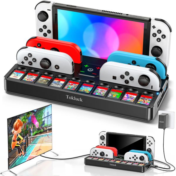 Signifie Switch Joycon Charger Game Game Slot Switch TV Dock Station de quai avec le port USB HDMI 3.0 pour Switch Oled Storage de chargement de chargement