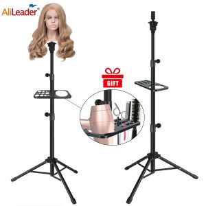 Stands Heavy Duty Wig Stand Tripod met lade Hairdressing Training Mannequin Head Tripod Stand Training Doll Head Styling Making Pruiken