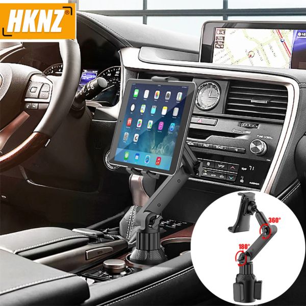 Stands Hknz Tablet Cup Hateder Mount 360 Carte de smartphone réglable Car 270 Barre d'inclinaison Triangulaire Base Ram Mount Tablet Portez pour VUS