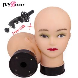 Stands Hot Sell Femed Mannequin Head avec perruque Pince de stand pour pratication de maquillage Cosmétologie Head for Wig Hat Display 51cm