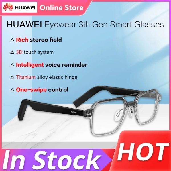 Stands Huawei Eyewear 3th Gen Smart Glasses HD Calling |Conception acoustique ouverte |Connexion intelligente |Durée de vie de la batterie durable