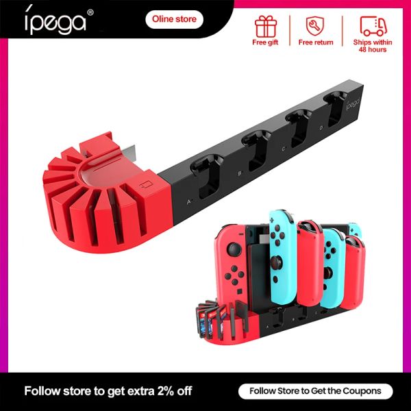 Supports Ipega Joy Con chargeur 4 ports support de contrôleur manette Station de chargement pour Nintendo Switch OLED support fentes pour cartes