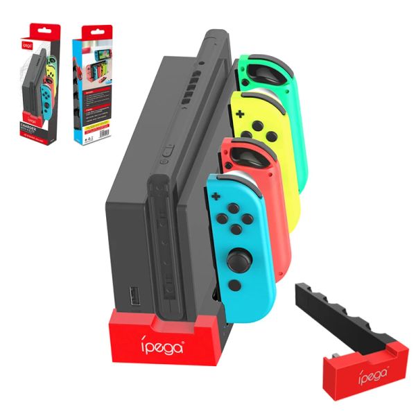 Stands IPEGA PG9186 Charger pour joie Con Fast Fast Charging Station Dock pour Switch Oled Controller Stand Solder pour Nintendo ns Joy Pad