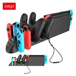 Stands Ipega PG9187 Controlelader voor Nintend Nintendo Switch OLED Joy Con Joycon Console Opladen Dock Controller Stand Gamepad