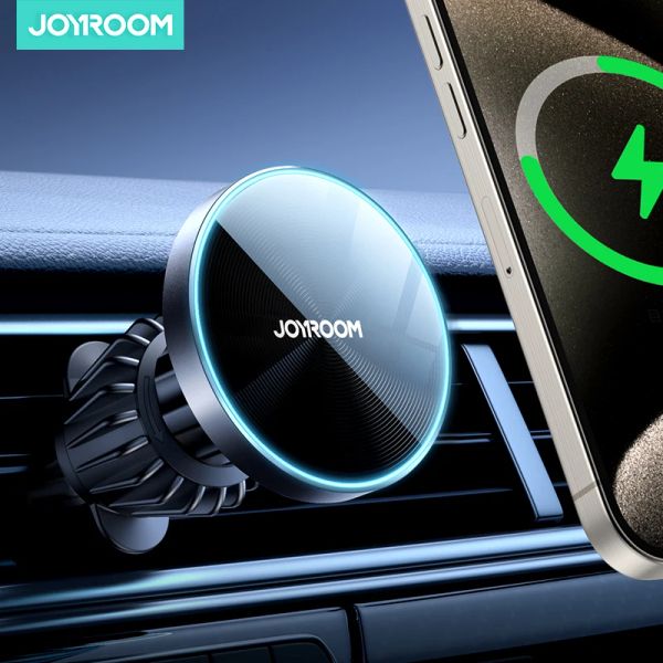 Stands Joyroom Magnetic Car Mount Charger de voiture sans fil pour support d'iPhone 15W Carreau de téléphone de voiture magnétique MONT