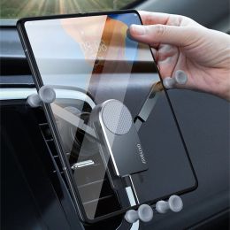 Stands Metal Air Vent Support Telefoonauto telefoonhouder voor Samsung Galaxy Z Fold 2 3 S21 S22 plus Universal Auto Gravity Stand Mount