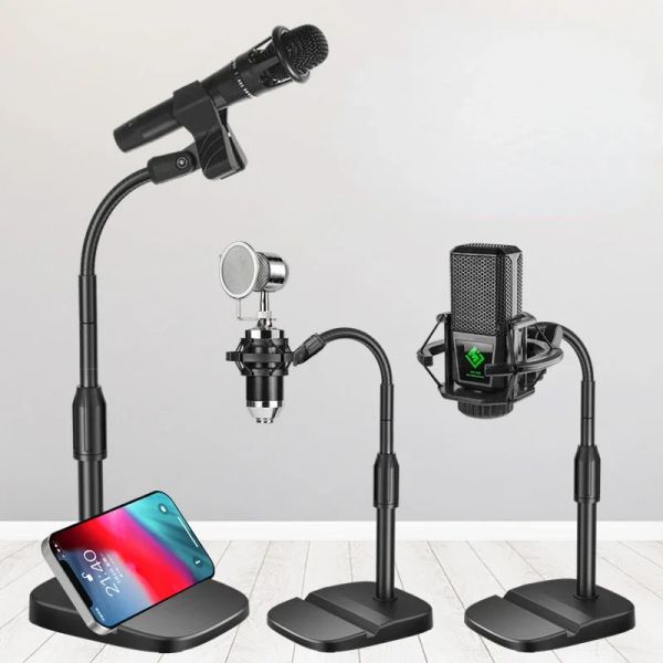 Partes de micrófono Stand Store Tripod Típode Portable Portable Soporte Mic Mic Mic Clip Soporte con soporte de Base Ligero Ligero