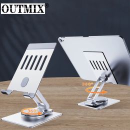 Stands Outmix Foldable Tablet Bracket Stand 360 Roterende Hollowed Tablet Holders Desk voor 412,9 inch Tablet Mount voor iPad -accessoires