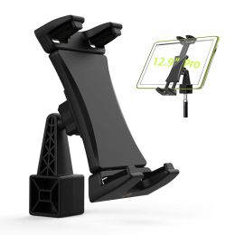 Supports portables 2 IN1 Rotation Soporte Tablet Stand 360 ﾰ Rotation Holder Clip Réglable Mont pour iPad Pro 12.9 "Xiaomi Huawei Pad