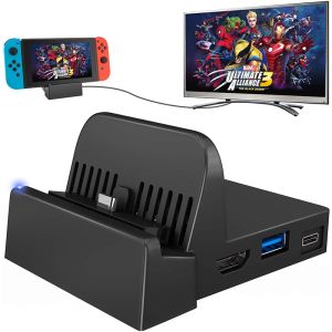 Standaarden Draagbare mini-schakelaar TV-dockingstation Oplaadstandaard Vervanging voor Nintendo Switch Dockset Compacte schakelaar naar HDMI met ext