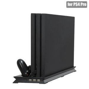 Stands ps4 pro ps 4 pro therm wink refroidir ventilateur de refroidissement du chargeur vertical stand double contrôleur de charge dock pour playstation 4 pro accessoires