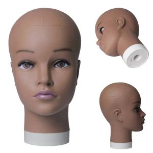 Staat zachte PVC Bald Mannequin Head Holder voor het maken van haarstylingpruiken en hoed display cosmetologie training manikin oefenhoofd