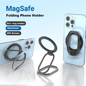 Stands Upgrade Magnetische mobiele telefoonringhouder voor iPhone 12 13 14 15 -serie telefoonhouder voor Magsafe verstelbare telefoongreep standaard