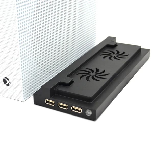 Supports support Vertical avec ventilateur de refroidissement pour Xbox one S/Slim 3 Ports USB Hub Base de refroidissement verticale/Dock pour Console de jeu Xbox one S