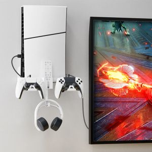 Support de support mural mural de jeu de gamepad pour playstation 5 PS5 Slim Save Saving Metal Storage Stand pour le casque / contrôleur PS Slim